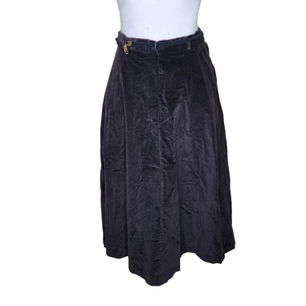 Vintage 70s ALine Skirt Womens Size Small Black Velvet New Deadstock